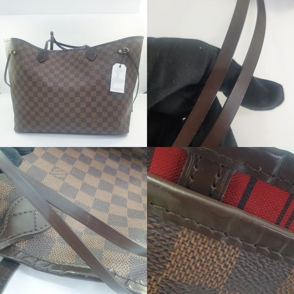 LOUIS VUITTON Neverfull GM Damier Ebene N51106 Genuine Tote Shoulder  bag - Picture 4 of 16